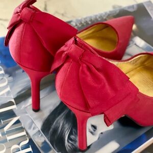 👠 Nordstrom ✨ Nina New York Red Satin Bow Heels ✨ NEW! 6.5